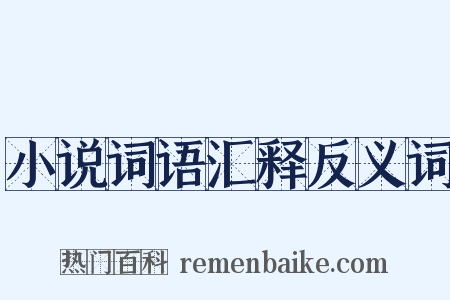 小说词语汇释反义词是什么意思的图片